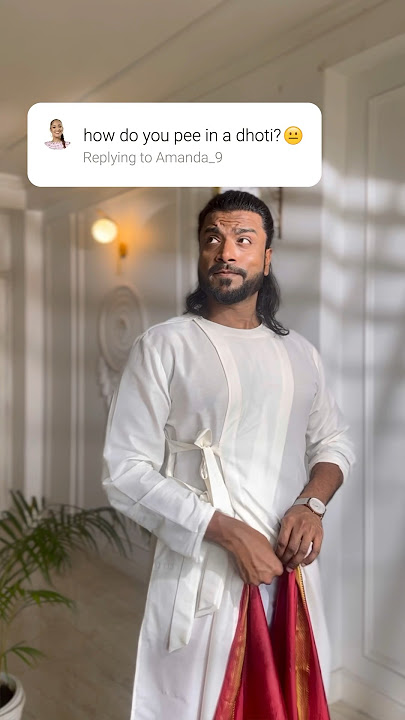 How to pee in a dhoti 😌 #dhoti #draping #shorts