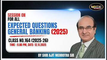 Expected General Banking MCQs for 2025–26 Promotions | Live 12 Nov 2025