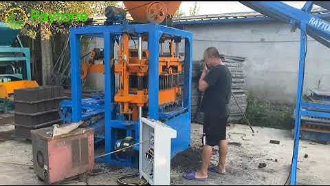 QT4 24 semi atomatic block machine makes male and female connect concrete blocks for Guinea