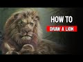 How to draw a Lion for beginners with pastel pencils
