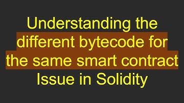 Understanding the different bytecode for the same smart contract Issue in Solidity