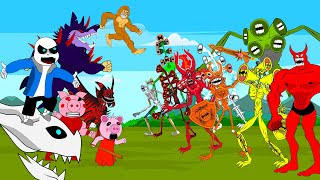 Sans Appear, Siren Head Team, Piggy, Cartoon Cat Battle 12 - Roblox Piggy Animation - GV Studio