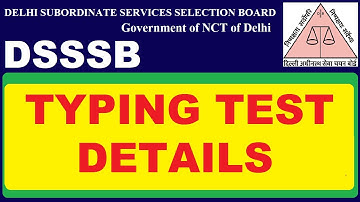 DSSSB Typing Test Detail | Subham Sen