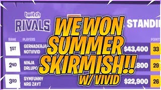 WE WON THE SUMMER SKIRMISH!!! - Fortnite $260,000 Tournament Highlights w/Vivid