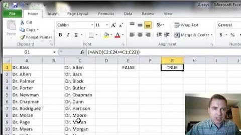 Excel Video 370 Using Arrays to see if Data is Sorted
