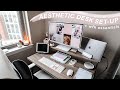 WORK FROM HOME DESK SET UP | aesthetic desk tour, productive workspace, wfh essentials