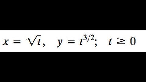 x = sqrt(t), y = t^(3/2) Find the rectangular equation