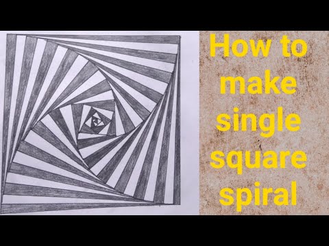 Square: How to draw a spiral design pattern //For beginners