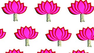 Lotus Flower with Paper | Diwali Decoration Ideas | Paper Craft | Home Decor | Background Decoration