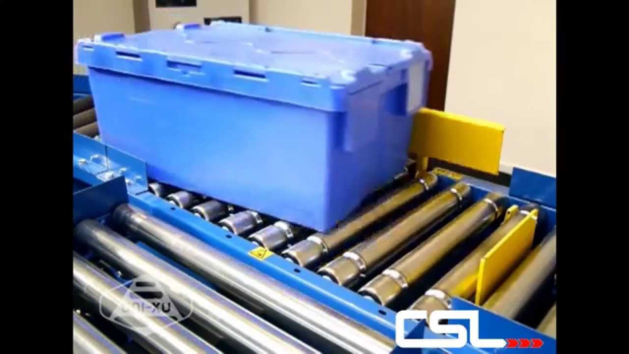 Pack Pusher Unit (Roller Conveyor) - Conveyor Systems Ltd - YouTube