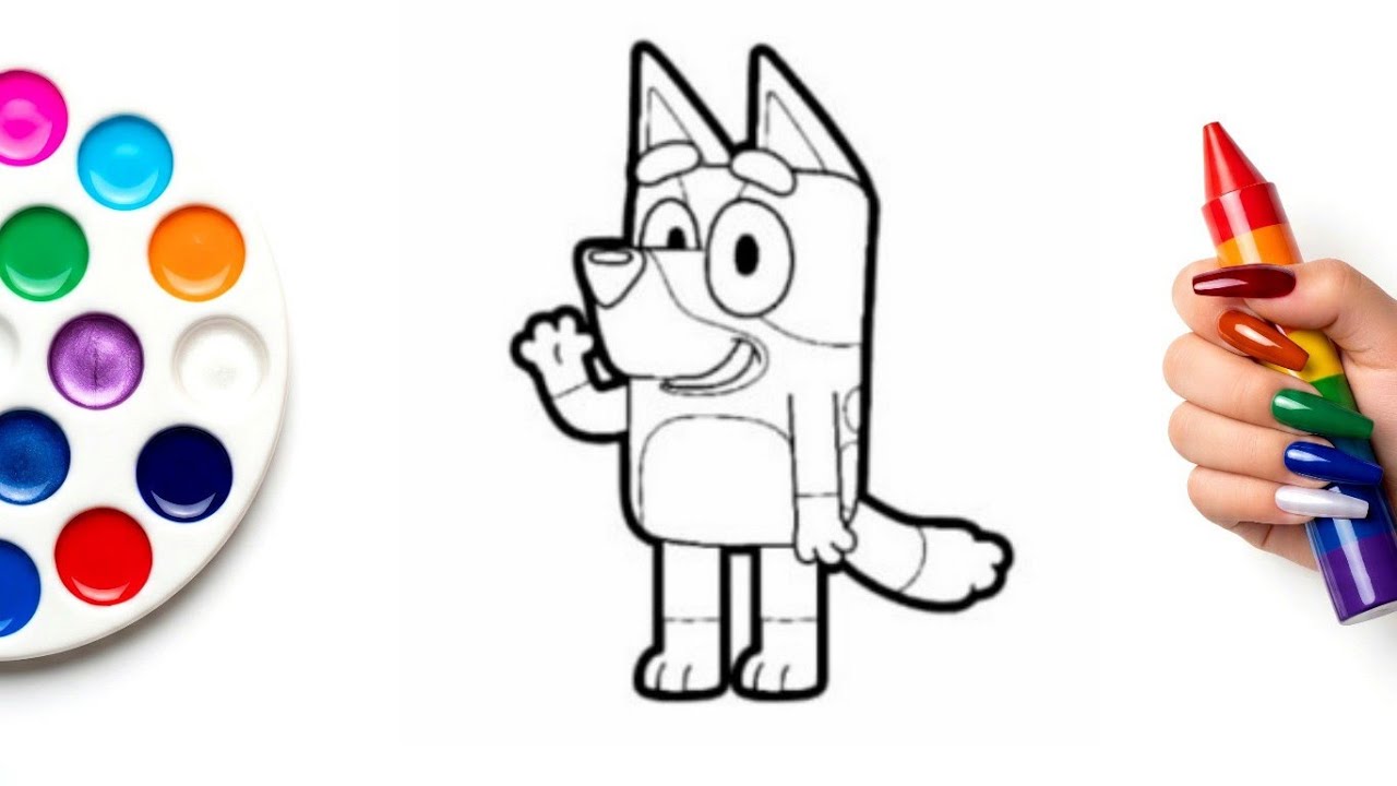Easy Bluey Cartoon Drawing for Kids ️ - YouTube