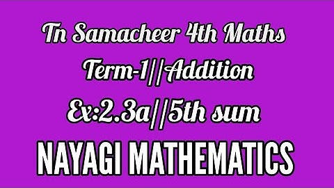 #Tn Samacheer 4th Maths//Term-1//Ex:2.3a//5th sum