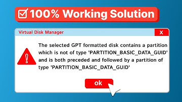 How to fix the selected GPT formatted disk partition not of type  