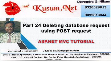 Part 24 Deleting database request using POST request || ASP.NET MVC TUTORIAL