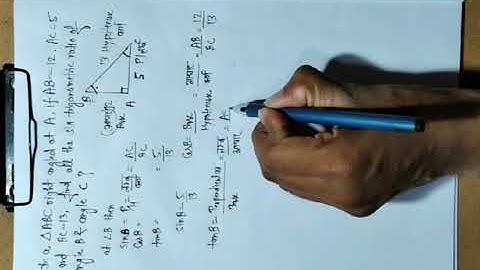In a triangle ABC right at A, if AB=12cm, AC=5cm and BC=13cm, find all six trigonometric ratio....