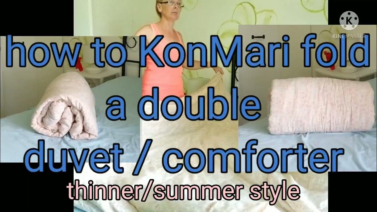 how to fold a duvet or comforter using Marie Kondo's KonMari folding