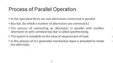 3.9 Parallel operation of Alternator