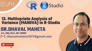 13. Multivariate Analysis of Variance (MANOVA) in R || Dr. Dhaval Maheta