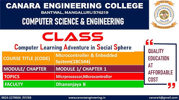 VTU MCES(18CS44) Microcontroller & Embedded system  [Introduction] (M1 L1)