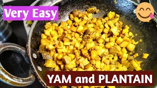 Yam and Plantain curry Kerala style/ Suran Kela sabzi. Very easy and tasty