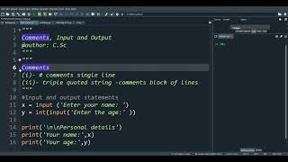 Comments, input and output in Python || Chapter 1: Review of Python || CBSE Class 12th class