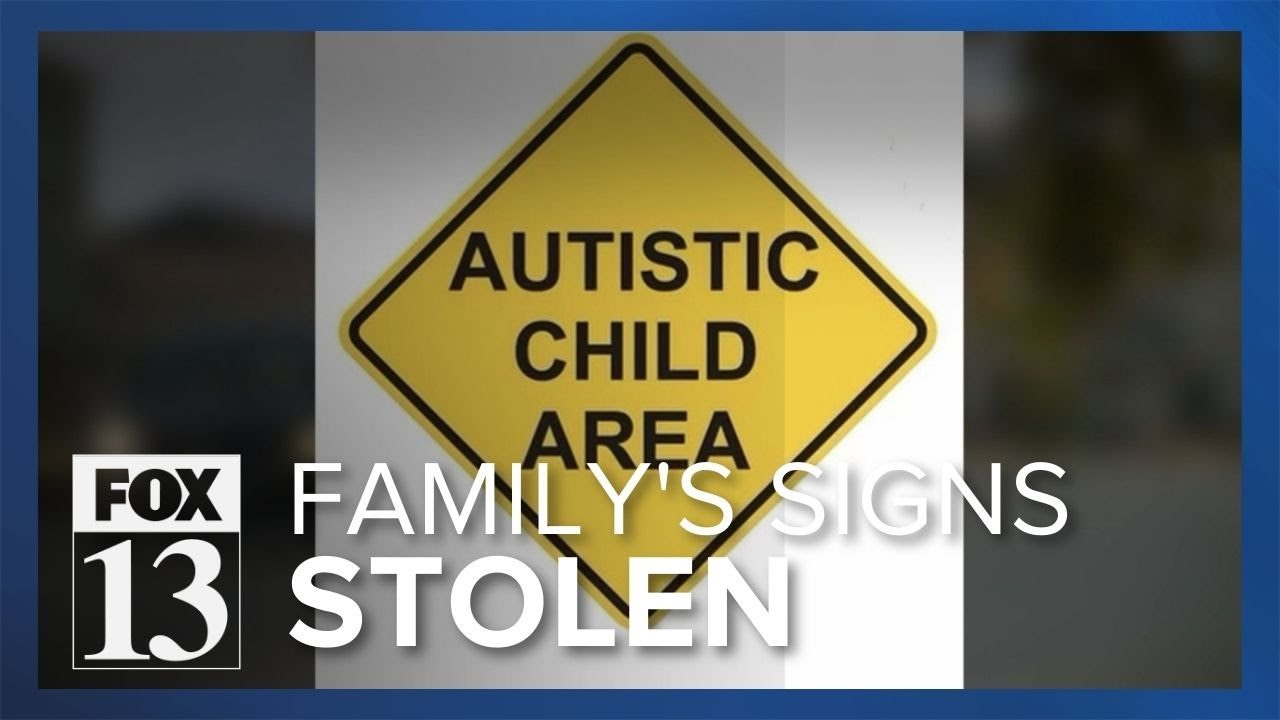 Family s Autistic Child Area Signs Stolen From Farmington Street Family s Autistic Child Area Signs Stolen From Farmington Street