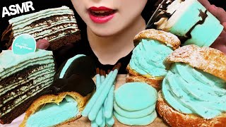 【咀嚼音/ASMR】チョコミント パーティ 韓国モッパン ケーキ大食い スイーツ お菓子 MINT CHOCOLATE 민트초코 먹방 CAKE DESSERT EATING MUKBANG