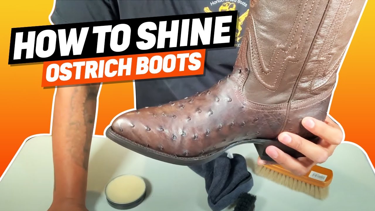 used ostrich skin boots