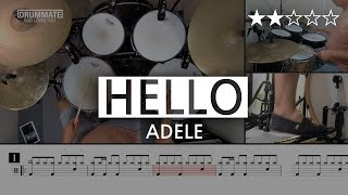 [Lv.04] HELLO - ADELE  (★★☆☆☆) | Pop Drum Cover, Score, Sheet Music, Lessons, Tutorial | DRUMMATE