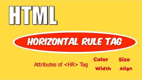 Horizontal Rule Tag in HTML