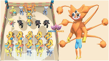 Merge Blue Monster vs Monster: Funny Gameplay (iOS,Android) Part 1 - Unlock Long Arms