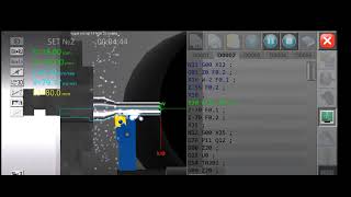 Belajar CNC simulator bubut di hp android (input program sampe eksekusi) screenshot 3