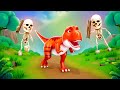 T rex vs spooky scary skeletons  crazy dinosaurs fun playing  comedy cartoons gamess