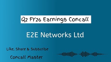 E2E Networks Q2 FY26 Earnings Concall | E2E Networks Earnings Conference Call 