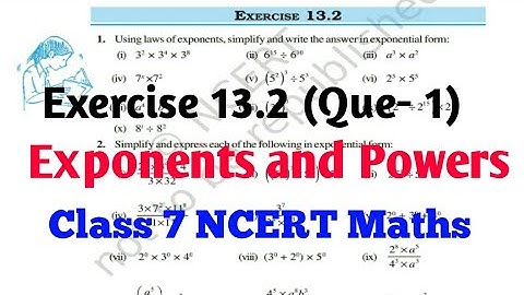 Que-1 Ex-13.2/ Chapter 13 Exponents and Powers/ Class 7 NCERT Maths