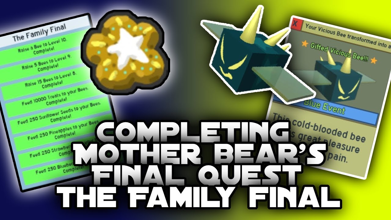 Completing The Family Final Quest From Mother Bear Bee Swarm Simulator YouTube