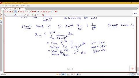 Another example on applying the remainder estimate for the integral test (Section 11.3, part 7)