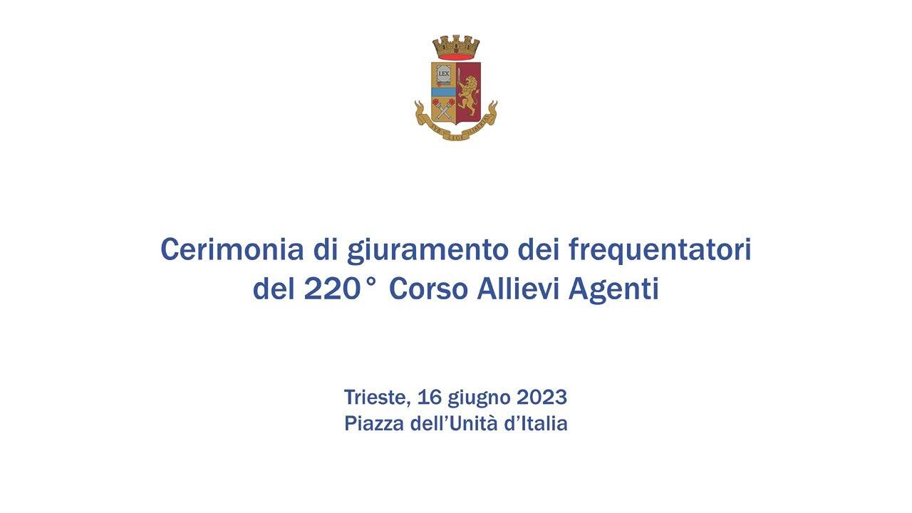 Giuramento solenne 220° corso allievi agenti