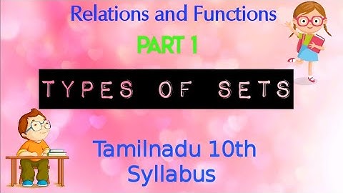 10th Maths New Syllabus 2019 - 2020 | Introduction to Relations and Functions - Part I Types of Sets