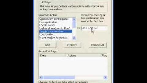 Using nView Hot Keys