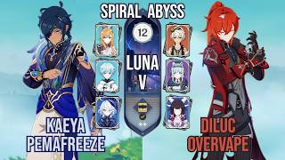 Kaeya Permafreeze x Diluc Overvape | Spiral Abyss 6.3 / Luna IV | Genshin Impact