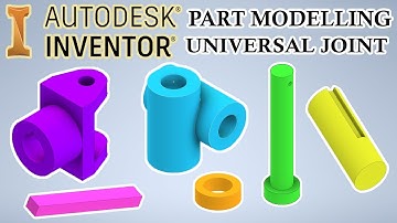 Universal Coupling Part Modelling in Autodesk Inventor diagram step by step drawing | Tamil