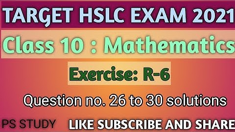 Seba Class 10 Maths Revision Exercise R-6 question no 26 to 30 Solution | Exercise R-6 for class 10