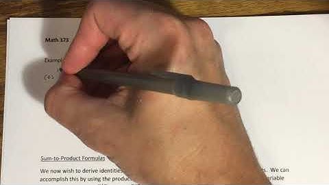 9.4 - Sum-to-Product and Product-to-Sum Formulas