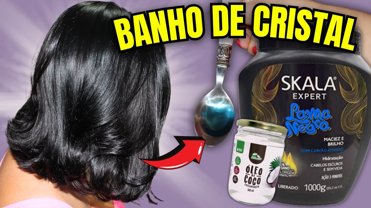 BANHO DE CRISTAL - Cristalização Capilar, Cabelo Liso, Sedoso e Brilhante Na Hora