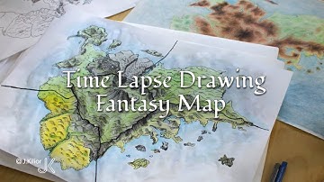 Fantasy Map Drawing Timelapse - OTHERSIDES