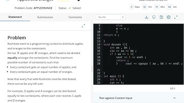 Apples and oranges starters 72 codechef solution || 4th January 2023 #codechef #solution