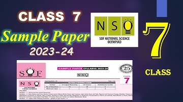 NSO Class 7 | Sample paper 2023-24 | NSO Sample paper for grade 7 with explanation | Class 7 NSO