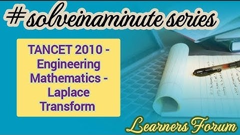 TANCET Question | Engineering Mathematics | Laplace Transform | #solveinaminute