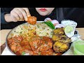 ASMR:EATING PULAO,BUTTER CHICKEN,TANGDI KABAB AND RAITA *EATING SHOW* l FOOD VIDEOS l